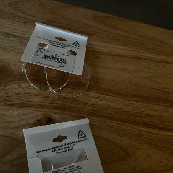 Nine West Silver Teardrop and Hoop Earrings - Picture 4 of 7